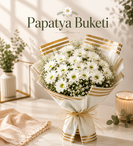 Deluxe Beyaz Çiçek Buketi