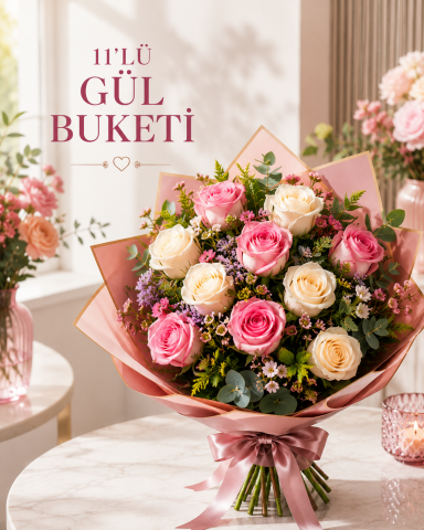 Zarif 11’li Gül Buketi