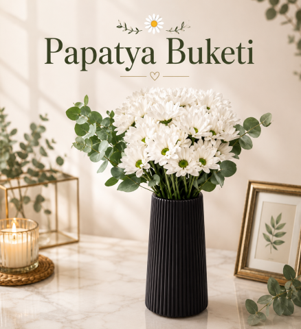 Dekoratif Siyah Vazoda Çiçek